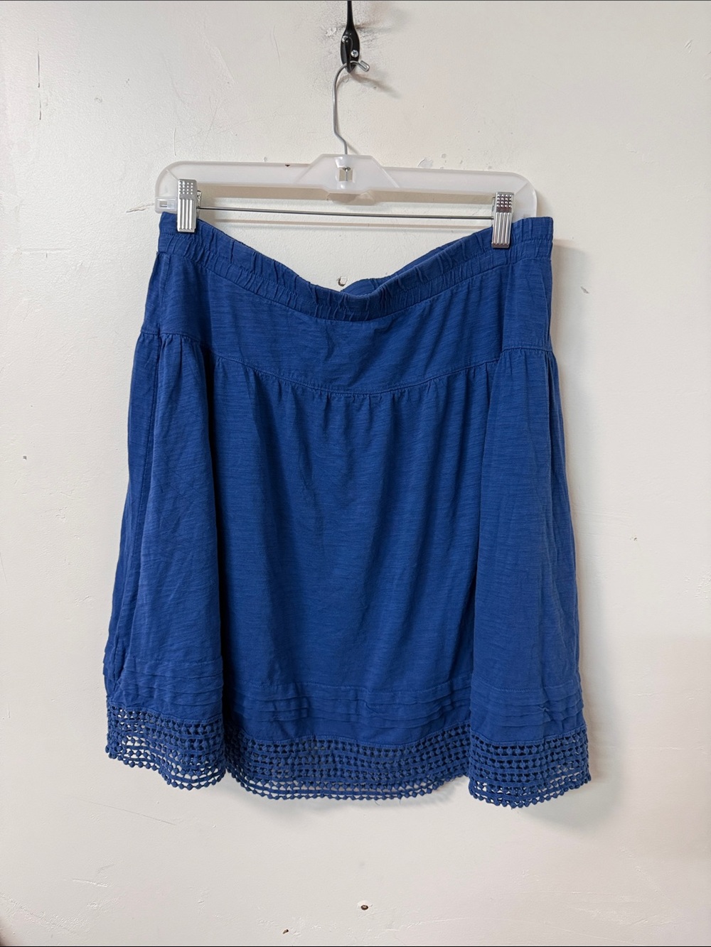 Old Navy Blue A-Line Skirt with Crochet Hem